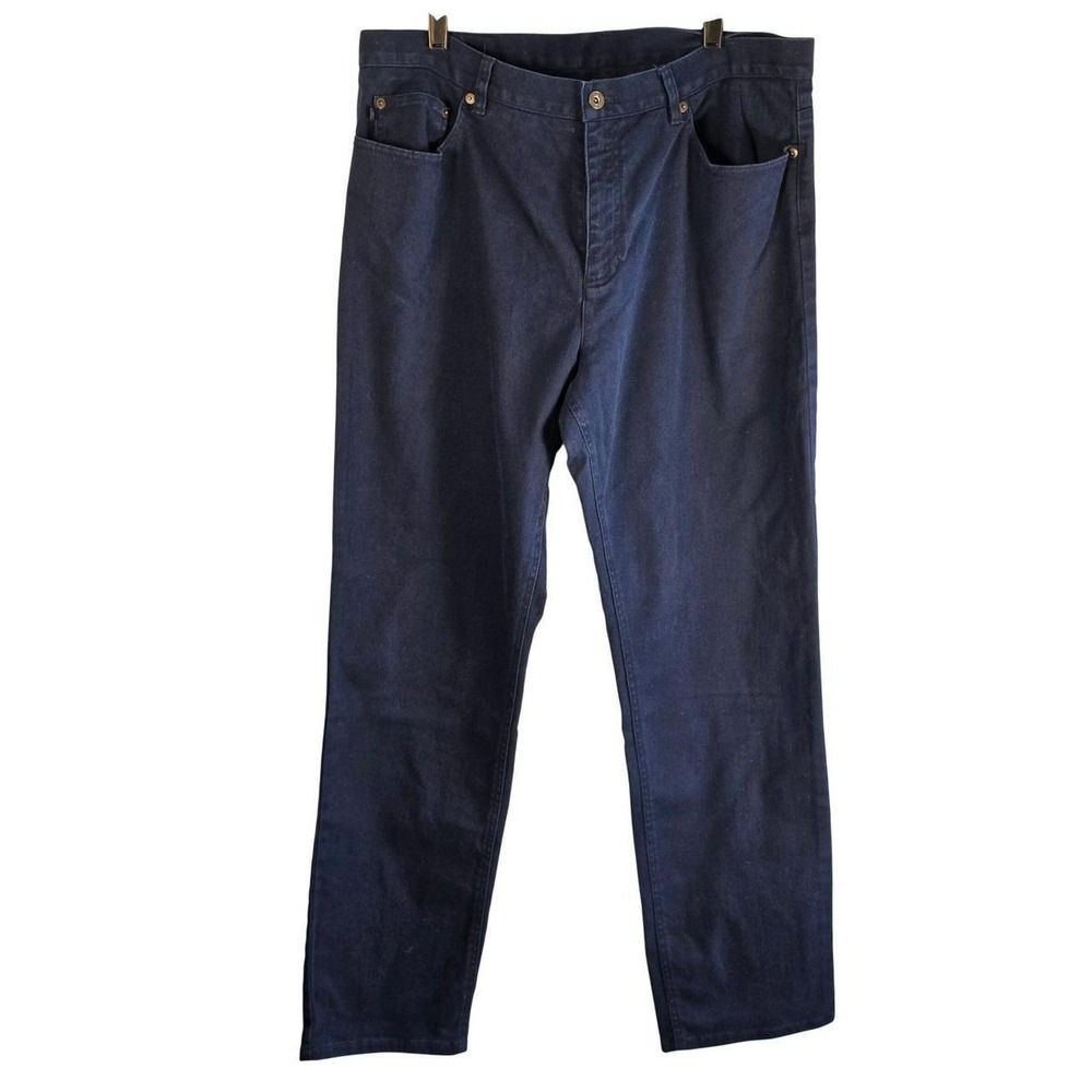 Lauren Ralph Lauren Navy Blue Straight Leg Jeans Women 16 High Rise Stretch